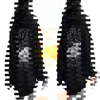 Farmers Market Apple Lover Homegrown Hand Picked Apples Women Oversized Hoodie Back Print | Mazezy