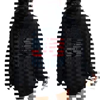 My Favorite Sailor Calls Me Brother Anchor US Flag Pride Women Oversized Hoodie Back Print | Mazezy