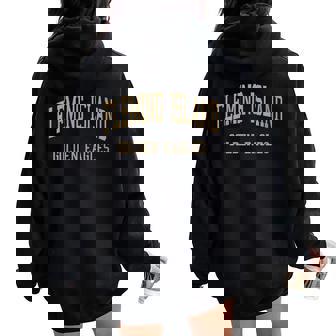 Fleming Island High School HS Orange Park FL Retro Sports Women Oversized Hoodie Back Print | Mazezy