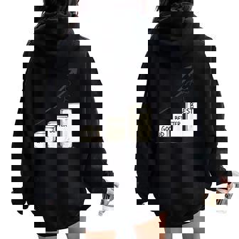 Good Better Best Motivational Step Graphic For Women And Men Women Oversized Hoodie Back Print | Mazezy