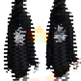 Hand Drawn Canada Maple Leaf Fall Autumn Season Men Women Women Oversized Hoodie Back Print | Mazezy