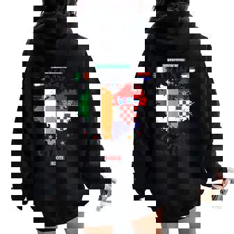 Irish Croatian Flag Idea For Women & Croatia Ireland Roots Women Oversized Hoodie Back Print | Mazezy