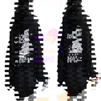 Just A Girl Who Loves Anime And Sketching Tank Top Women Oversized Hoodie Back Print | Mazezy