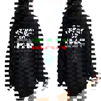 Let's Pray For Iran Men And Women Tank Top Women Oversized Hoodie Back Print | Mazezy