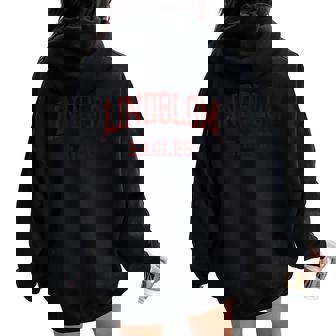 Lindblom High School HS Chicago IL Retro Women Oversized Hoodie Back Print | Mazezy