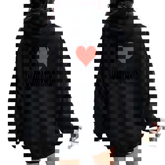 I Love Hummingbirds Heart Bird Watching Birder Birding Women Oversized Hoodie Back Print | Mazezy