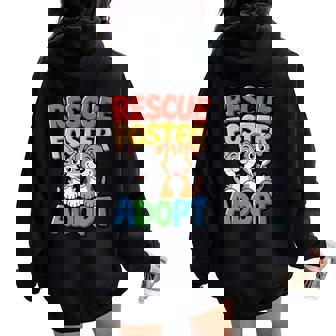 Rescue Foster Adopt Minimalist Pet Women Oversized Hoodie Back Print | Mazezy