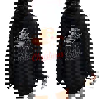 Retro Howdy Christmas Rustic Western Cowboy Cowgirl Holiday Tank Top Women Oversized Hoodie Back Print | Mazezy