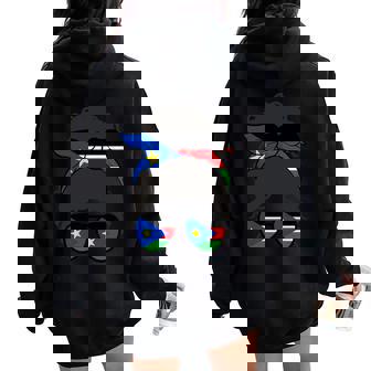 South Sudanese Girl South Sudan Flag Proud Woman Women Oversized Hoodie Back Print | Mazezy