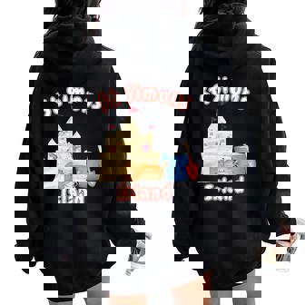 St Simons Island Georgia Whimsy Beach Sand Castle Crab Women Oversized Hoodie Back Print | Mazezy