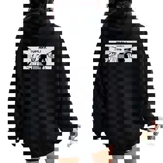 Topiary Whispering Cutting Trees Comic Premium Women Oversized Hoodie Back Print | Mazezy