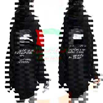 United Arab Emirates Flag Patriotic Arabic Men Women Kids Women Oversized Hoodie Back Print | Mazezy