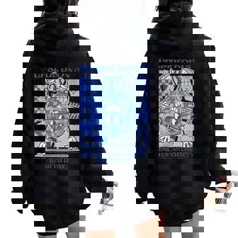 Upside Down End Of An Era Party Earth Day Retro Graphic Women Oversized Hoodie Back Print - Monsterry