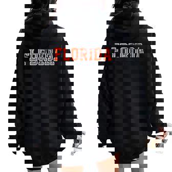 Vintage Florida Men Florida Women Retro Orange Blue Tank Top Women Oversized Hoodie Back Print | Mazezy