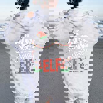 The Chaos Coordinator Elf Matching Family Mom Dad Christmas Women Oversized Hoodie Back Print | Mazezy