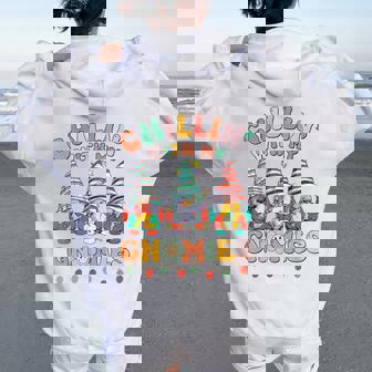 Chillin With My Gnomies Christmas For Women Women Oversized Hoodie Back Print - Thegiftio