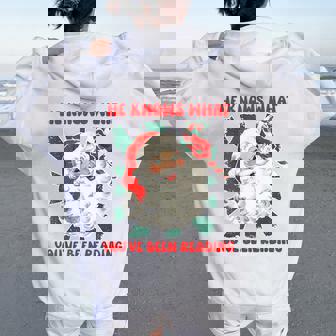 Christmas Bookish He Knows What You've Been Reading Women Women Oversized Hoodie Back Print - Thegiftio