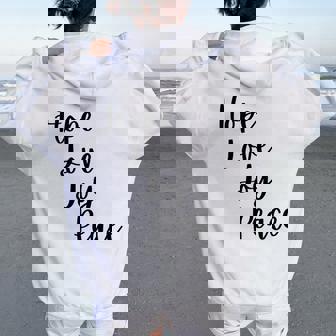 Cute Advent Hope Love Joy Peace Christian Faith Christmas Tri-Blend Women Oversized Hoodie Back Print | Mazezy