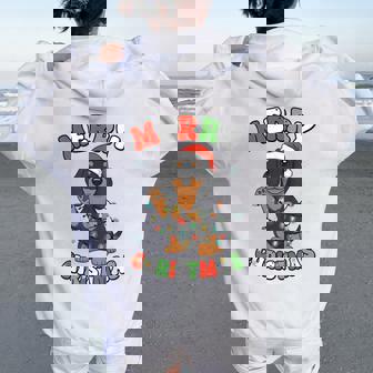 Dachshund Christmas Pajamas For Merry Christmas Women Oversized Hoodie Back Print | Seseable CA