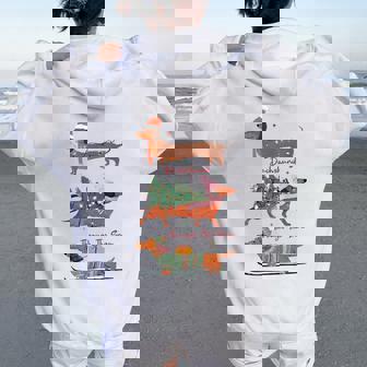 Dachshund Through The Snow Tis The Season Christmas Dog Mom Women Oversized Hoodie Back Print | Mazezy