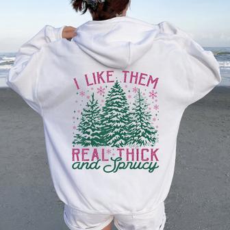 Christmas Tree Real Thick Sprucy Women Women Oversized Hoodie Back Print - Thegiftio UK