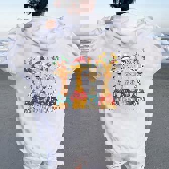 Giraffes Christmas Lights For Giraffe Lover Decoration Women Oversized Hoodie Back Print | Seseable CA