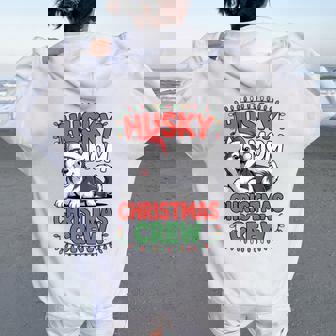 Husky Mom Christmas Crew Holiday Lights Women Oversized Hoodie Back Print | Seseable UK