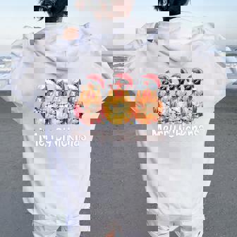 Merry Chickmas Ornament Lights Chicken Farmer Xmas Squad Women Oversized Hoodie Back Print - Thegiftio