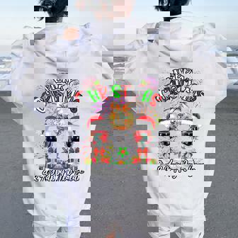 Merry Christmas & A Happy New Year Firework Disco Wine Glass Tri-Blend Women Oversized Hoodie Back Print | Seseable CA