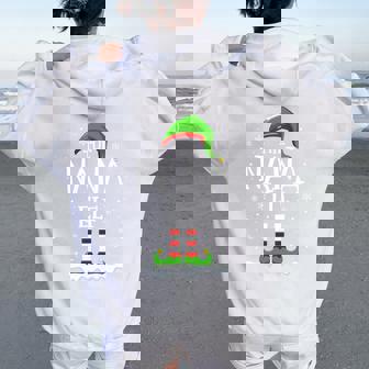 Nana Elf Squad Xmas Family Matching Group Christmas Elf Women Oversized Hoodie Back Print - Thegiftio