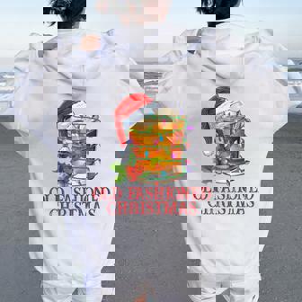 Old Fashioned Whiskey Christmas Bourbon Cocktail Drink Women Oversized Hoodie Back Print | Mazezy