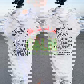 Retro Christmas Tree All Is Calm Said No Teacher Ever Women Oversized Hoodie Back Print | Seseable CA