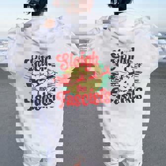 Sleigh The Fascists Political Christmas Human Rights Women Oversized Hoodie Back Print | Mazezy