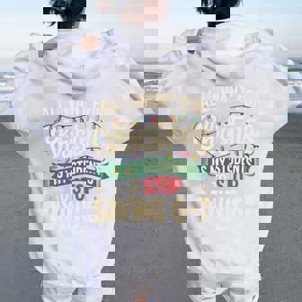 Students Saying 6-7 67 Six Seven Teacher Christmas Tri-Blend Women Oversized Hoodie Back Print | Mazezy