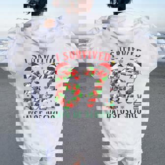 I Survived 67 Days Of School Six Seven Teacher Christmas Women Oversized Hoodie Back Print | Mazezy