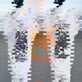 Tough As A Tumbleweed Sweet As Sugar Retro Santa Western Women Oversized Hoodie Back Print - Thegiftio