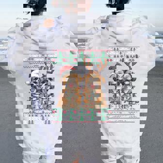 Ugly Xmas Lights Shih Tzu Dog Christmas Sweater Women Oversized Hoodie Back Print | Seseable CA