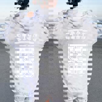 55 歳 誕生日 五十五歳 祝い 55歳 55才 お祝い 男性 女性 ユニフォーム バックプリント レディース オーバーサイズ パーカー バックプリント - Kawaiitshirt