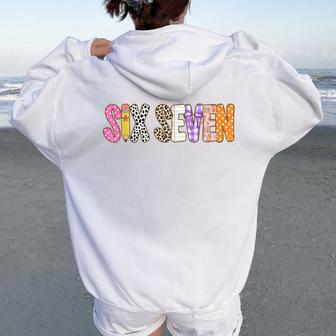 67 For Teachers 67 Meme Teacher Six Seven Women Oversized Hoodie Back Print - Thegiftio UK