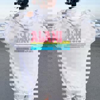 Alani Name Personalized Cute Idea Groovy Alani Women Oversized Hoodie Back Print | Mazezy