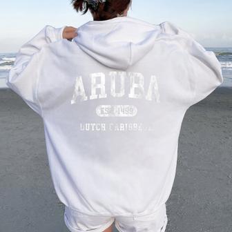 Aruba Est 1499 Throwback Letter Souvenir Women Oversized Hoodie Back Print - Thegiftio UK