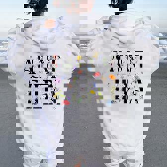 I Am Aunt Tifa Floral Flowers Aunt Tifa Aunt Tifa Women Oversized Hoodie Back Print | Seseable CA