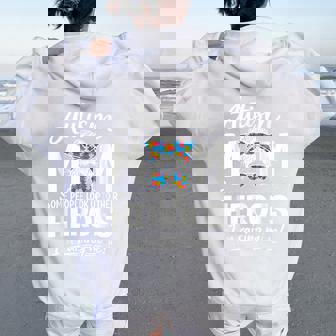 Autism Mom I’M Raising My Hero Puzzle Awareness Pride Women Oversized Hoodie Back Print | Mazezy