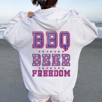 Bbq Beer Freedom シャツ ビンテージ レディース オーバーサイズ パーカー バックプリント - Kawaiitshirt