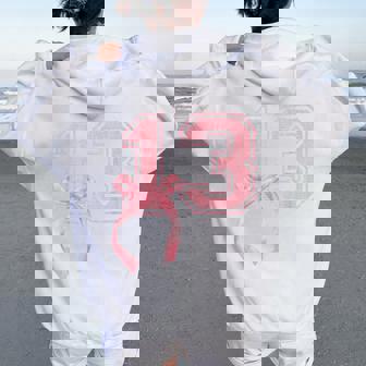 Birthday Girl Pink Coquette Bow 13 Year Old Aesthetic Girly Women Oversized Hoodie Back Print | Seseable FR