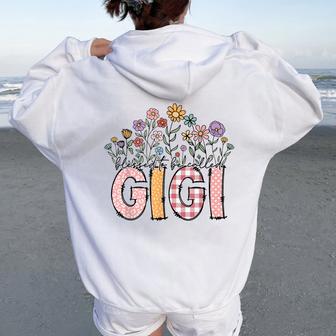 Blessed To Be Called Gigi Floral Mother's Day Women Oversized Hoodie Back Print - Seseable