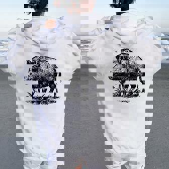 Cadeau De Chasse Auanglier Tenue De Chasseur De Porcauvage Pour Homme Et Sweat à capuche oversize pour femme avec imprimé dans le dos - Cadeauxyz