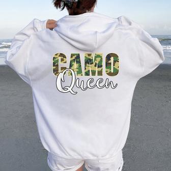 Camo Queen Orange Camouflage Women Women Oversized Hoodie Back Print - Thegiftio UK