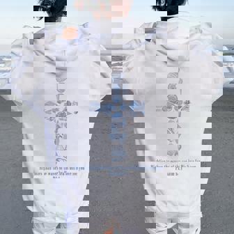 Christian Seashell Style Beach Vacation Faith Cross Women Women Oversized Hoodie Back Print - Thegiftio