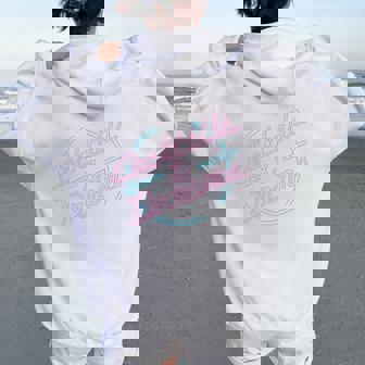 Cocktail Retro 80S Neon Bar Graphic Women Oversized Hoodie Back Print | Mazezy